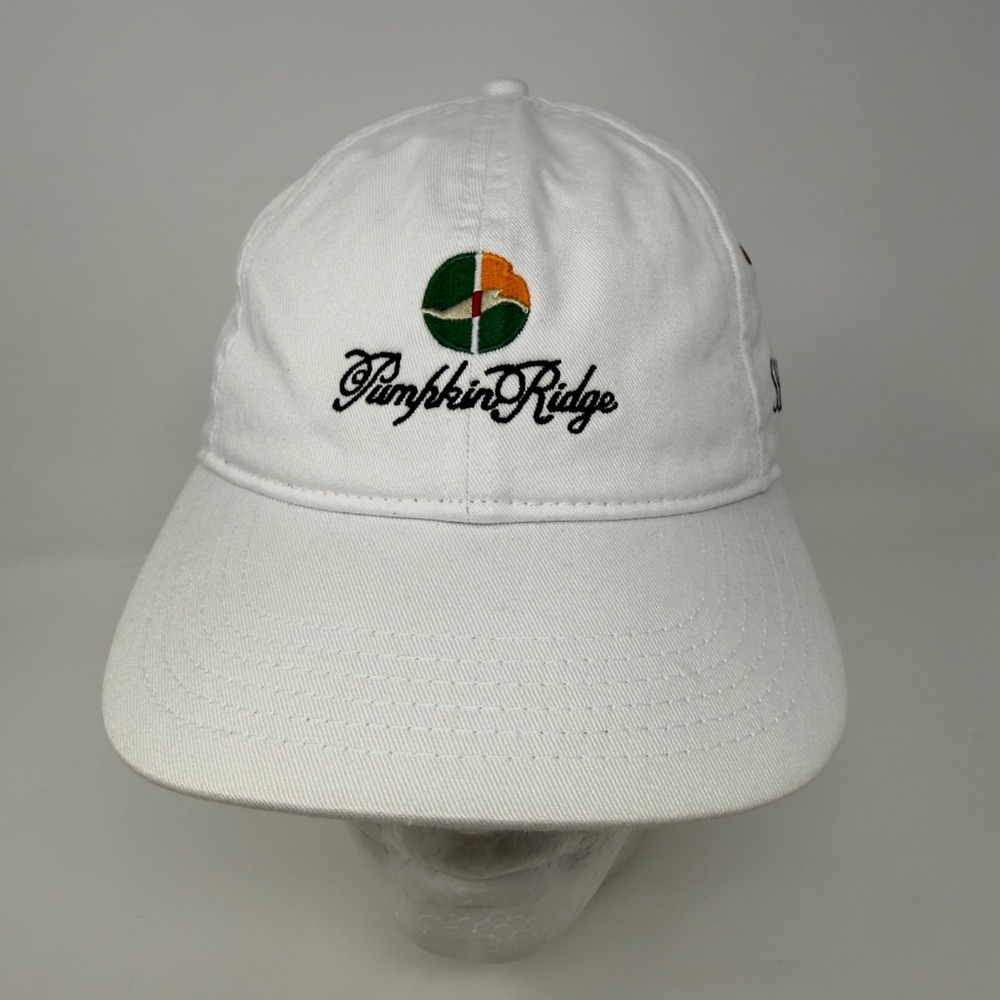 Pumpkin Ridge Golf Course Hat White SSMO Adjustable Strapback Cap Style 1350